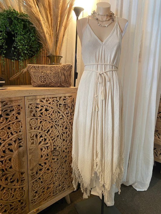 natural fiber dress wear Tribal Block Print Butterfly Dress Natural Cotton Dress