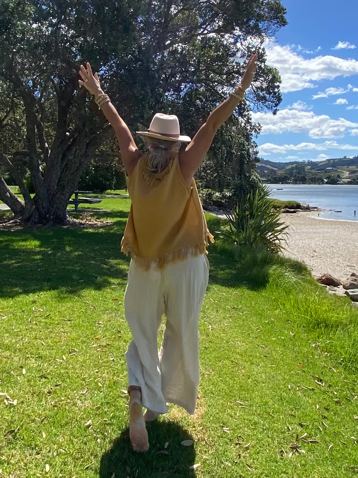 Women’s  mustard Cinta Ramie blouse by Sukaah crafted from breathable eco-conscious ramie.