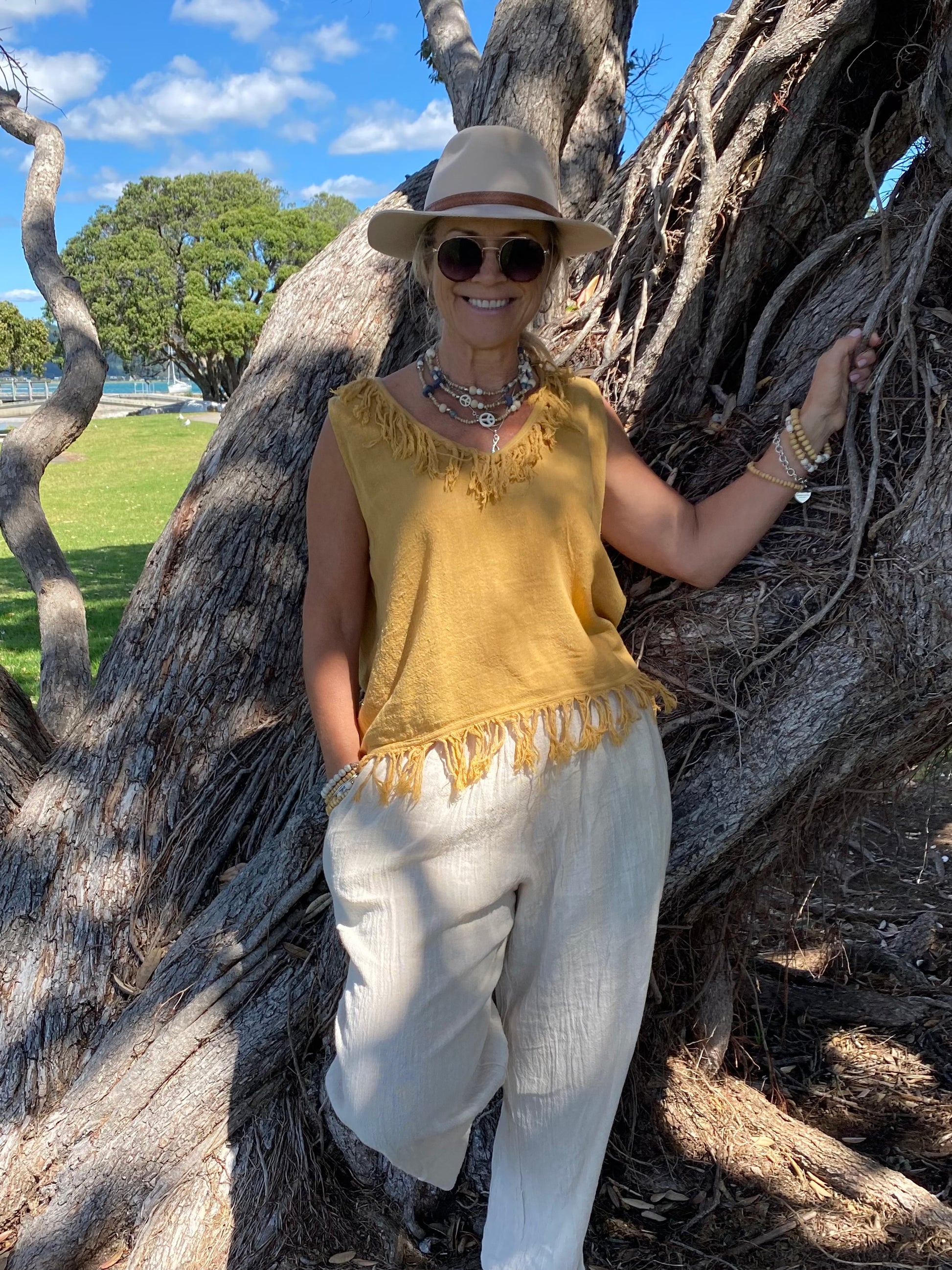 Sustainable ramie women’s top Australia – lightweight feminine design by Sukaah.