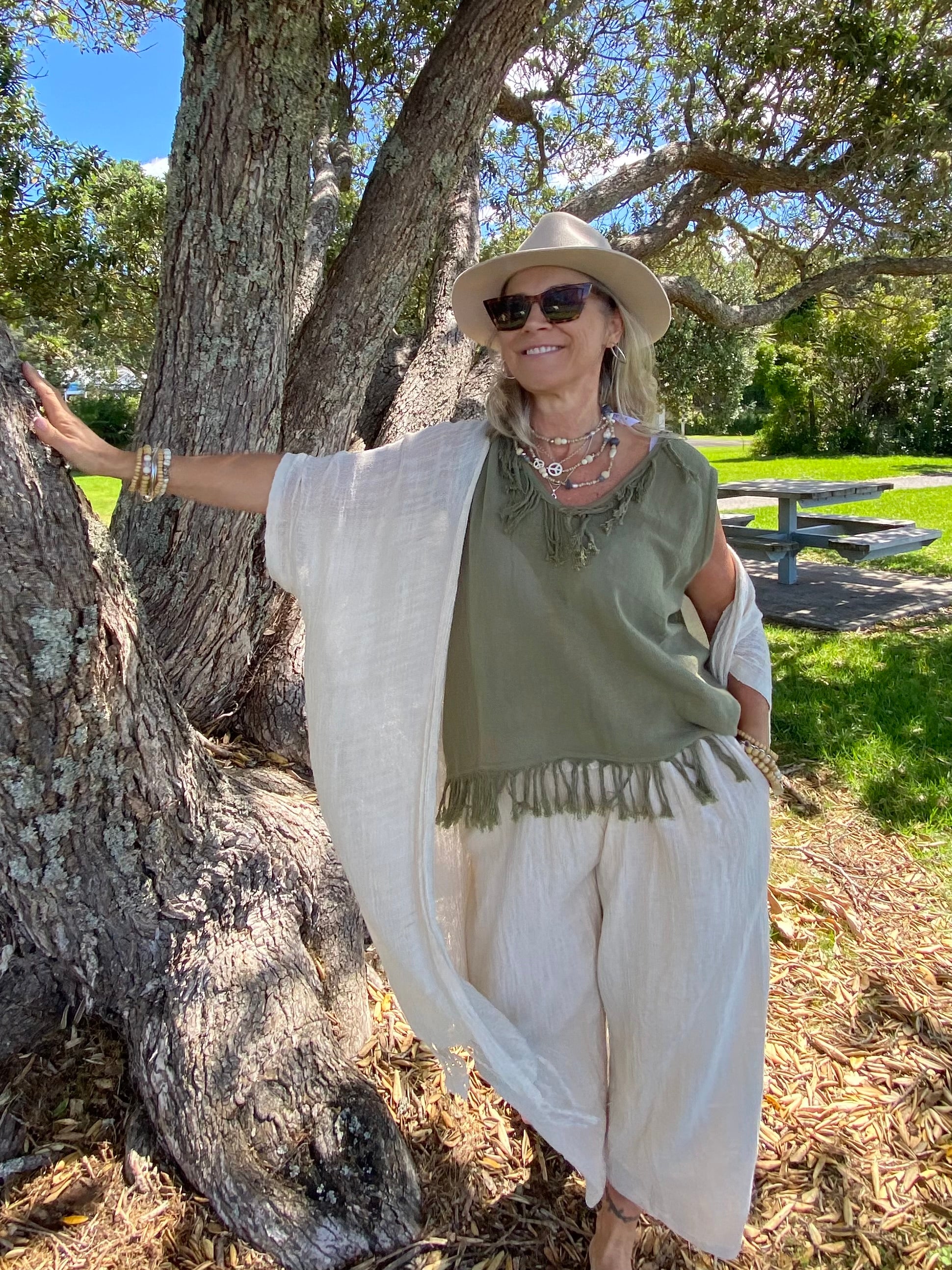 Sustainable women’s clothing Australia – Sukaah natural ramie kimono jacket.