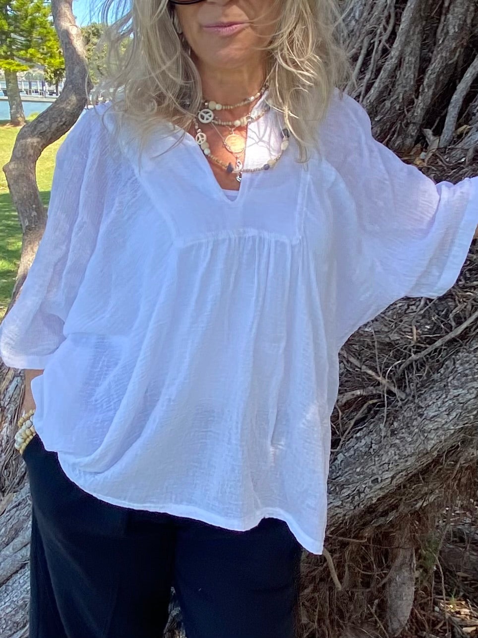 Sukaah sustainable ramie Ibu top for women – eco-friendly resort wear Australia.