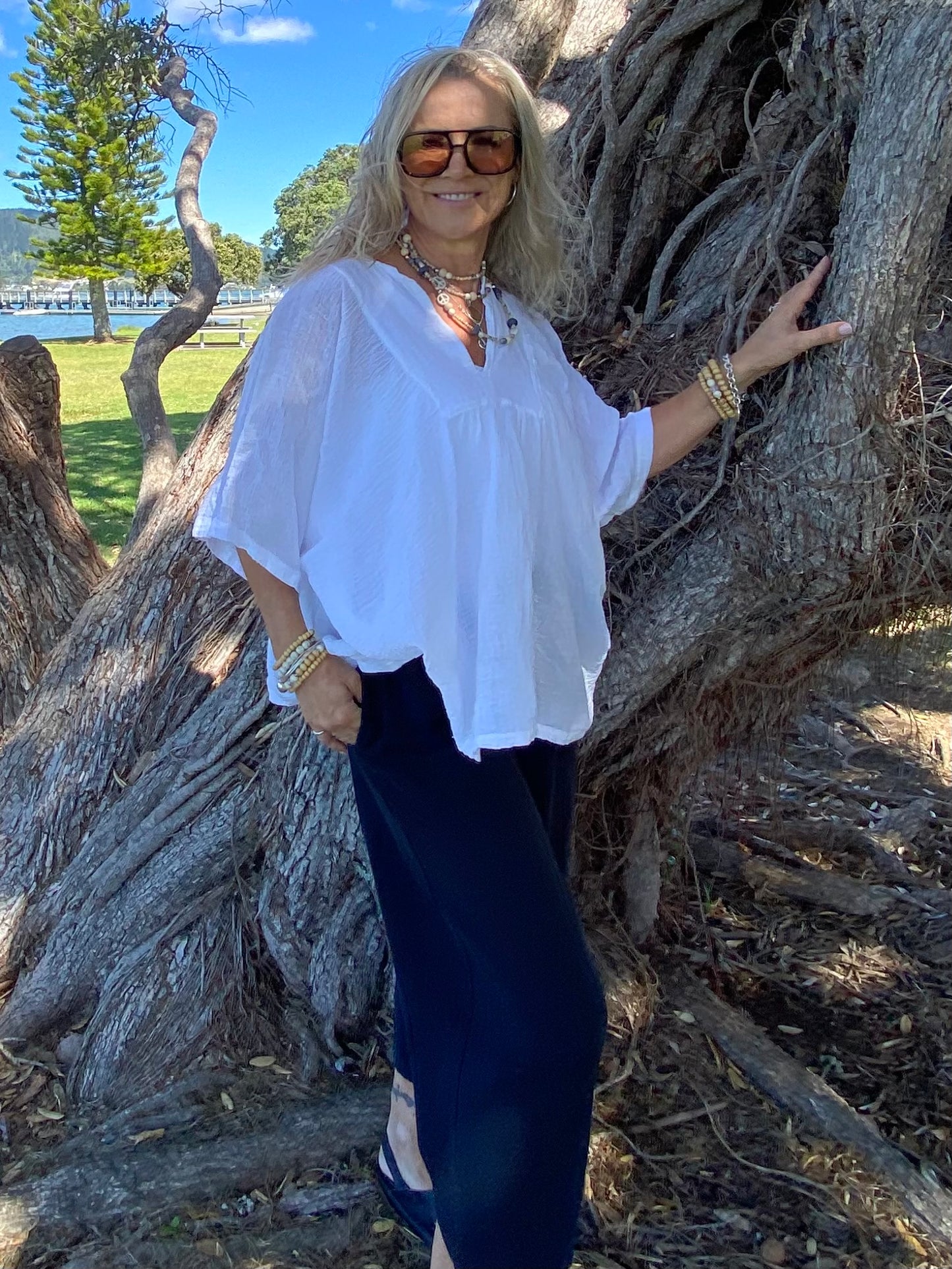 Sukaah sustainable ramie Ibu top for women – eco-friendly resort wear Australia.