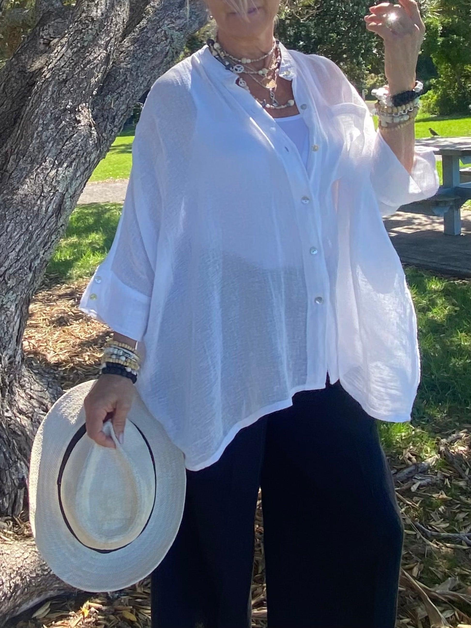 Lightweight Isabella ramie shirt in plant-based natural fibre by Sukaah.