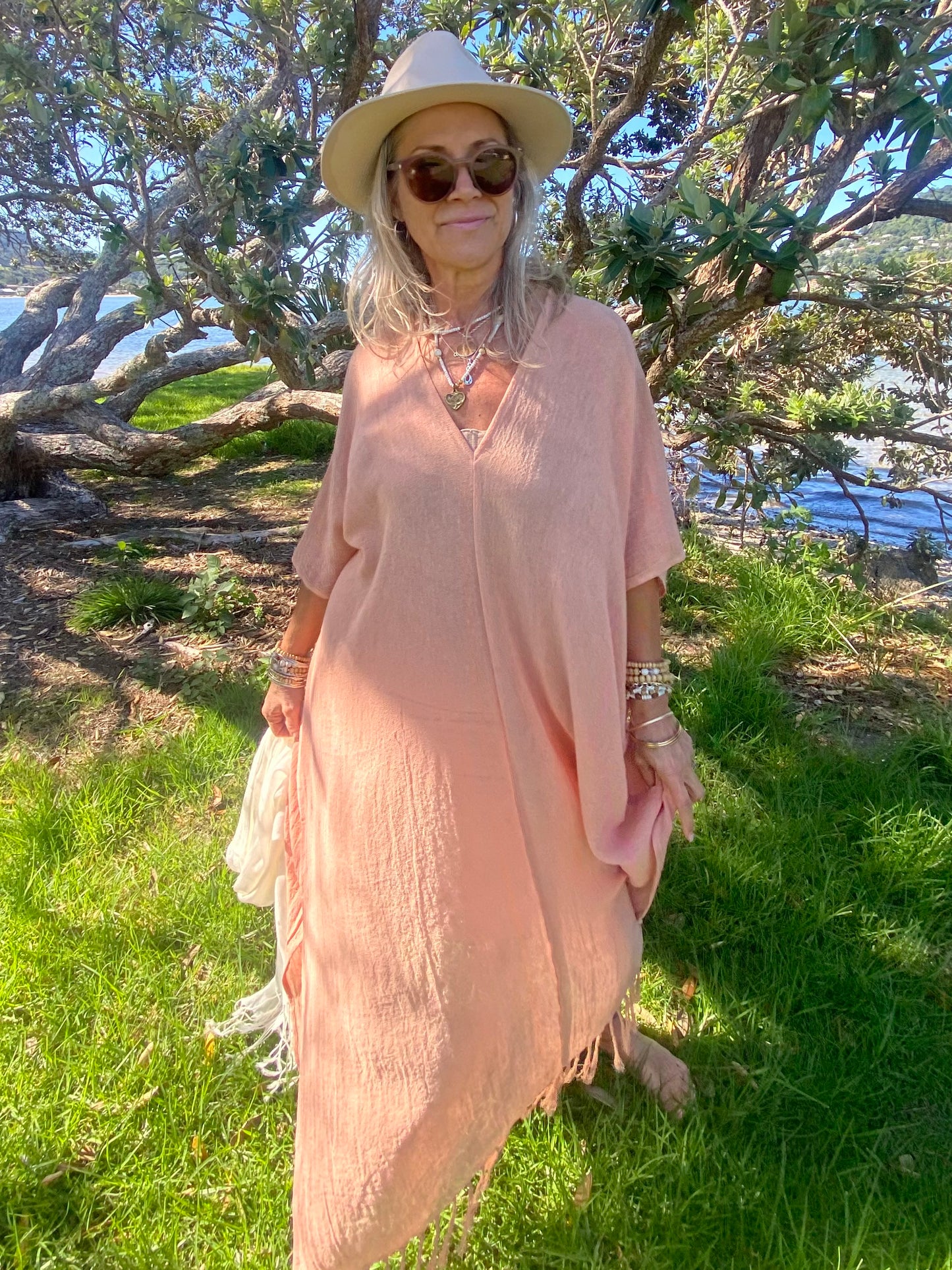 Women’s ramie natural fibre kaftan Australia – feminine breathable sustainable by Sukaah.